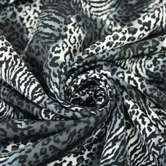 Tissu toile - imprimé tacheté - noir gris blanc - photo 1/5 | So Tissus