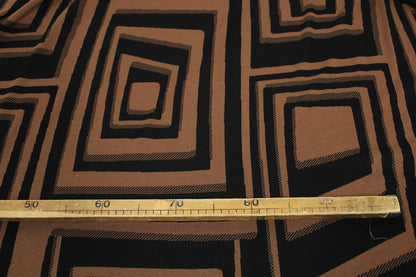 Tissu maille - imprimé géométrique - noir et marron - photo 5/5 | So Tissus