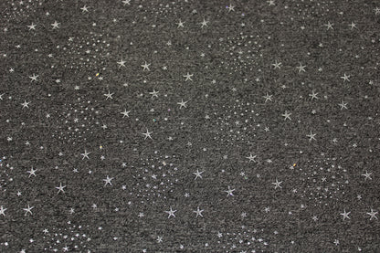 Tissu maille jersey floqué - gris anthracite - motif étoile - photo 4/5 | So Tissus
