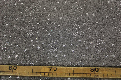 Tissu maille jersey floqué - gris anthracite - motif étoile - photo 5/5 | So Tissus