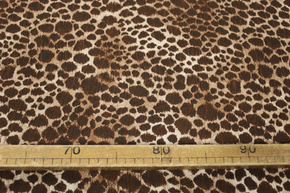 Tissu toile - imprimé tacheté - marron et beige - photo 4/5 | So Tissus