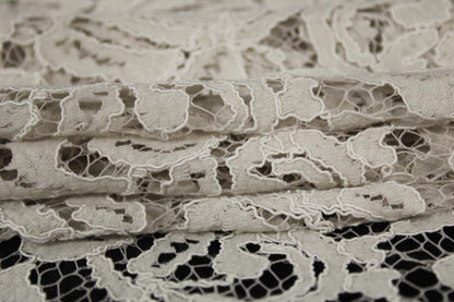 Tissu dentelle motif fleuri- beige et blanc - photo 2/4 | So Tissus