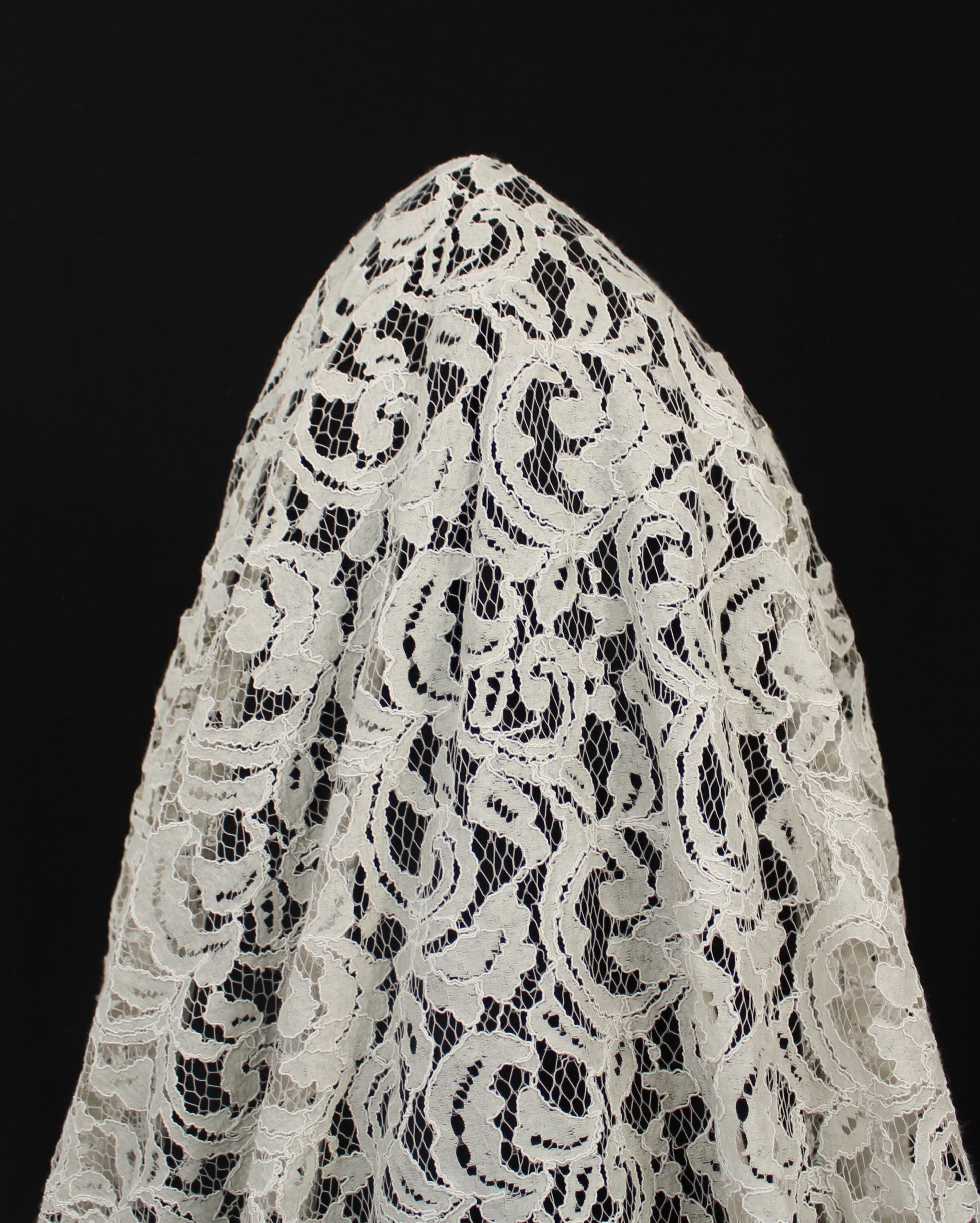 Tissu dentelle motif fleuri- beige et blanc - photo 3/4 | So Tissus