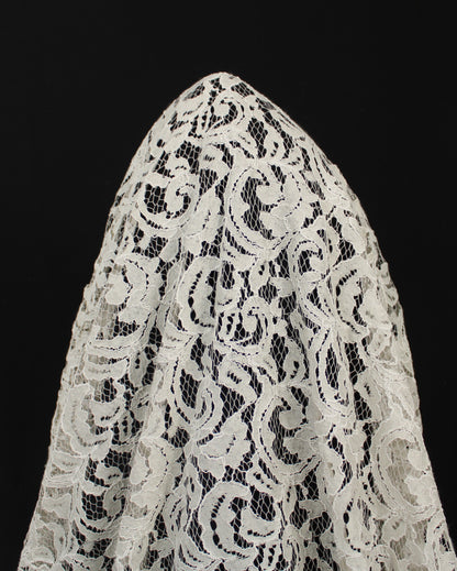 Tissu dentelle motif fleuri- beige et blanc - photo 3/4 | So Tissus
