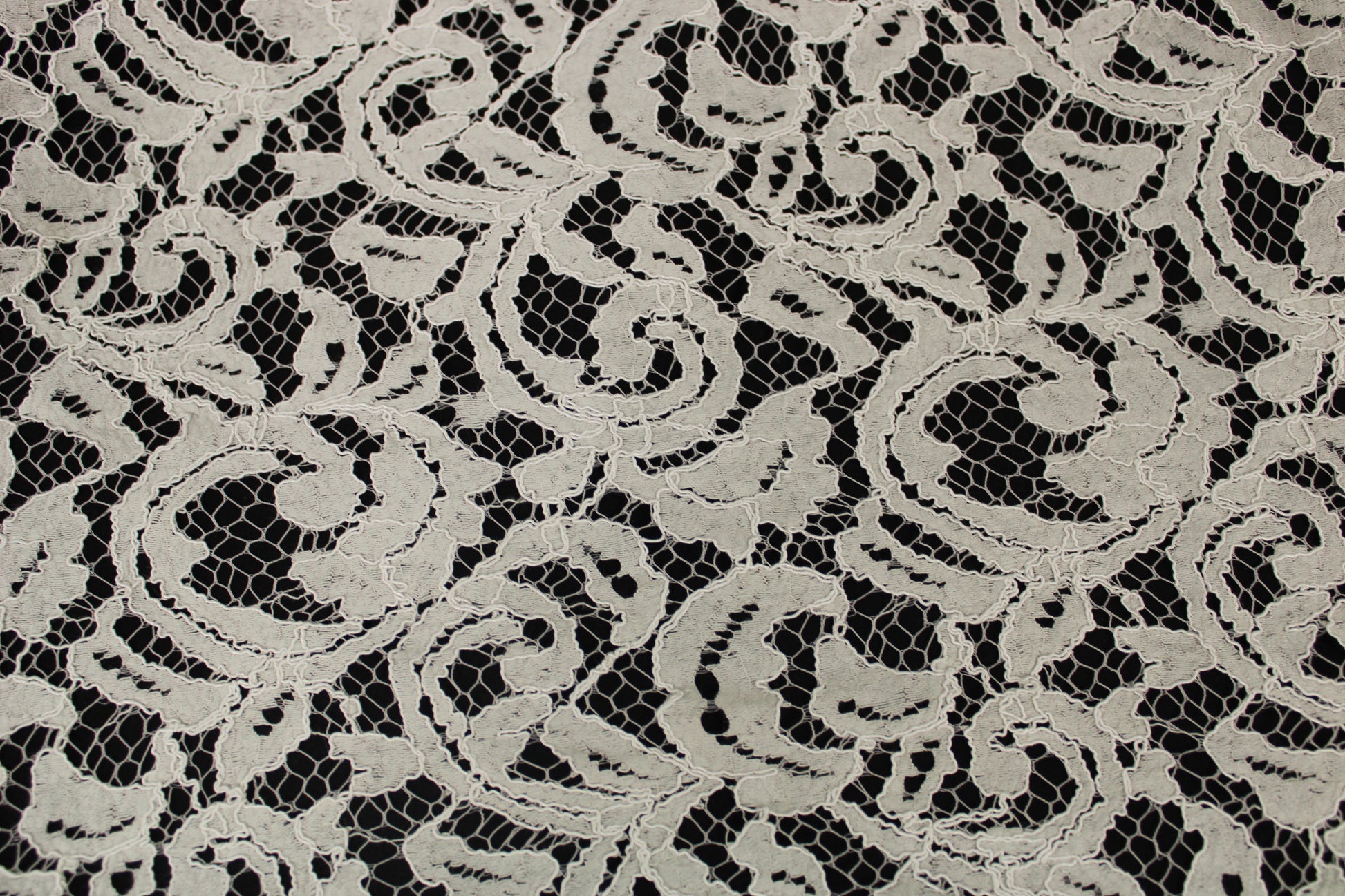 Tissu dentelle motif fleuri- beige et blanc - photo 4/4 | So Tissus