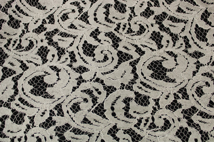 Tissu dentelle motif fleuri- beige et blanc - photo 4/4 | So Tissus