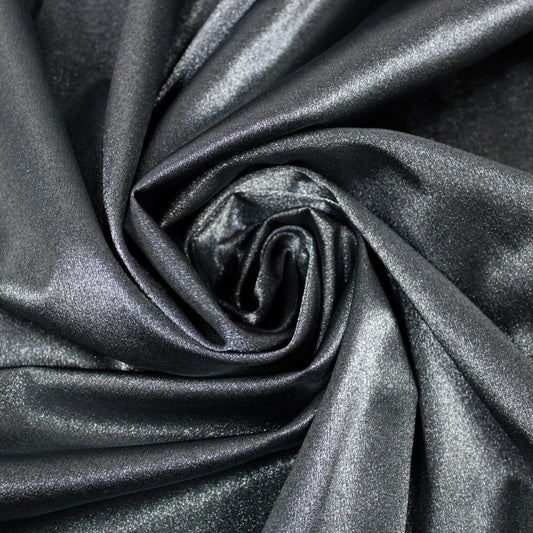 Tissu lamé stretch - gris foncé brillant - photo 1/3 | So Tissus
