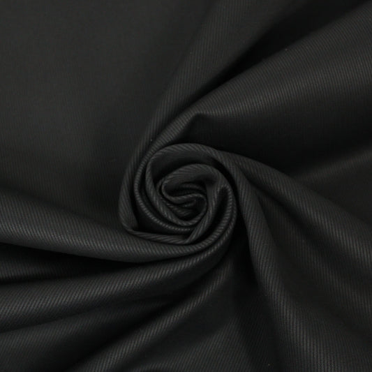 Tissu gabardine coton côtelé - noir - photo 1/3 | So Tissus
