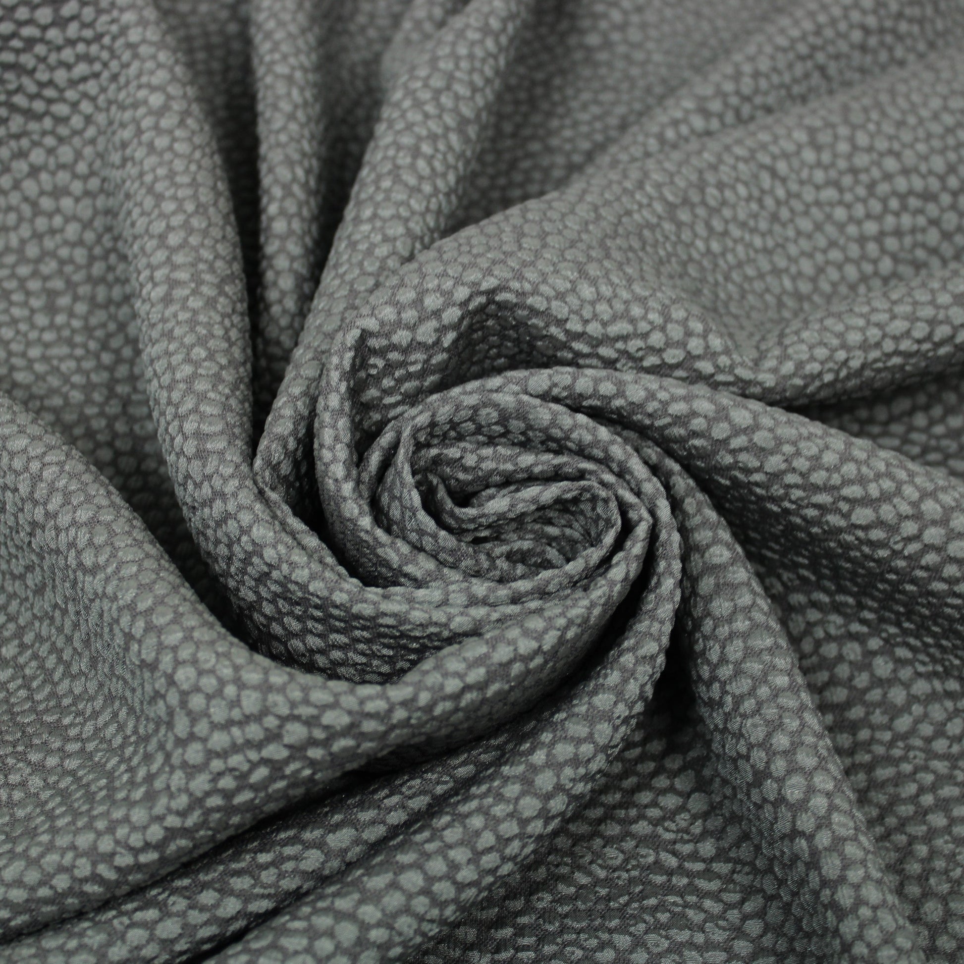 Tissu crêpe gaufré tacheté - gris souris - photo 1/4 | So Tissus