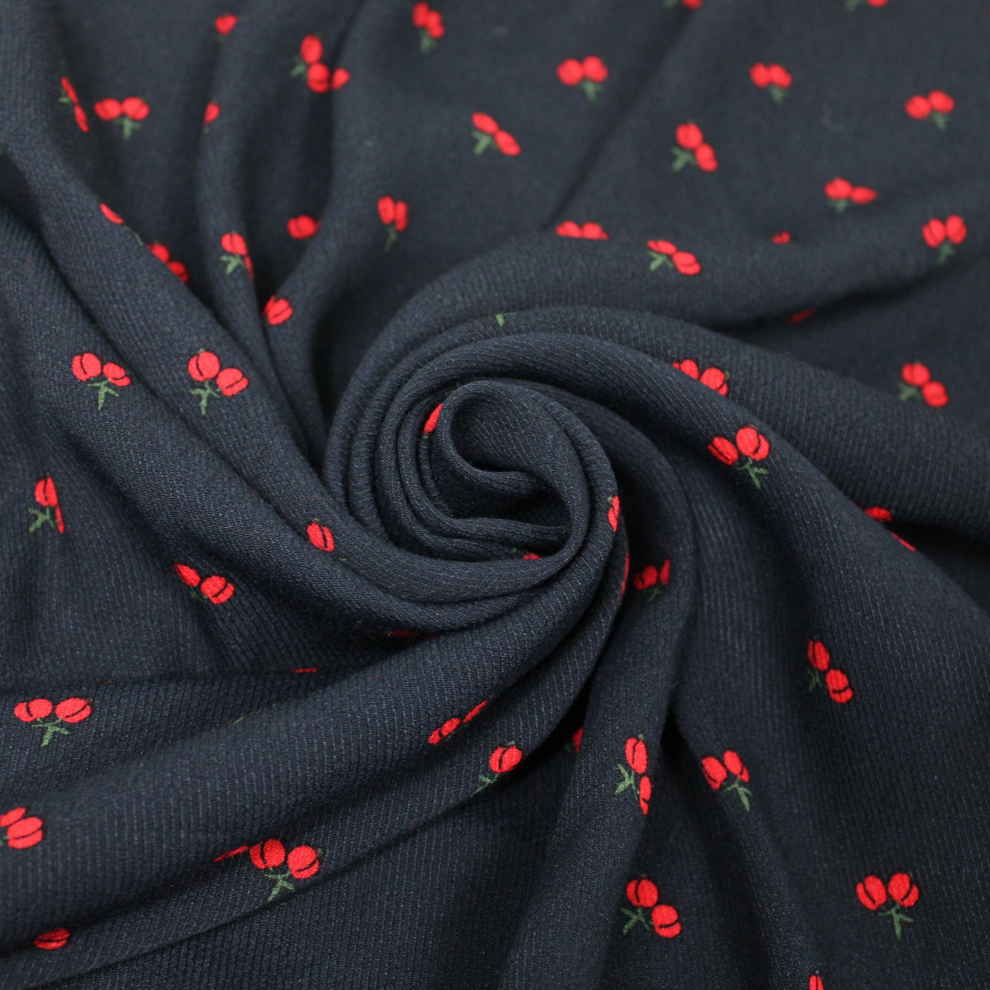 Tissu crêpe viscose - imprimé cerises - photo 1/5 | So Tissus