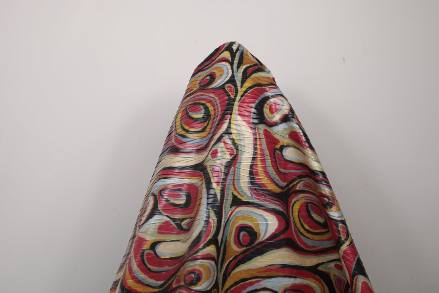 Tissu plissé - imprimé ethnique - multicolore