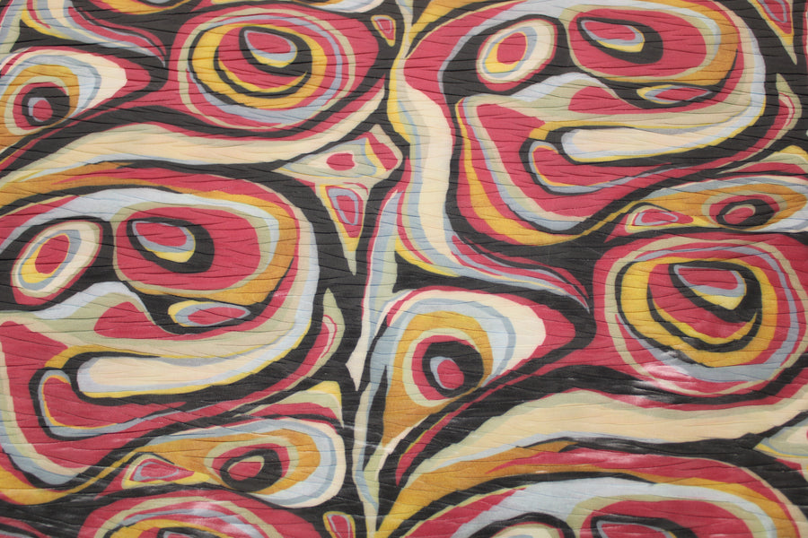Tissu plissé - imprimé ethnique - multicolore
