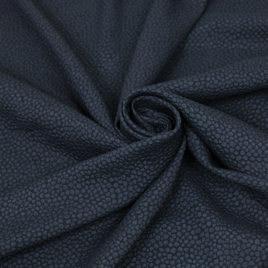 Tissu crêpe gaufré tacheté - bleu marine - photo 1/4 | So Tissus