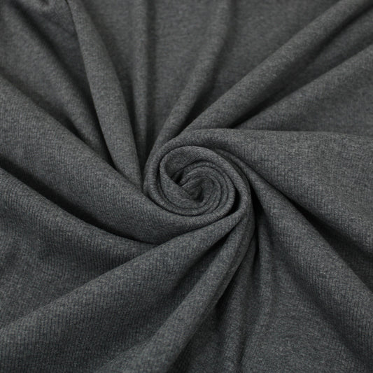 Tissu maille côtelé - gris anthracite - photo 1/3 | So Tissus