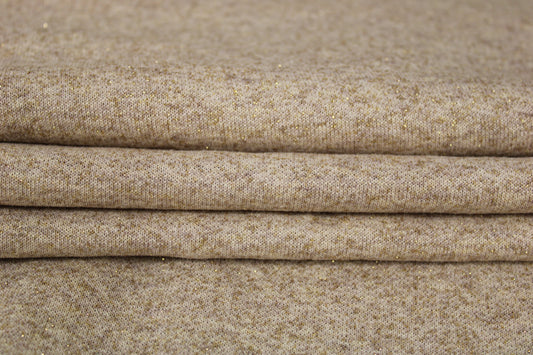 Tissu molleton fin - beige et doré - photo 2/3 | So Tissus