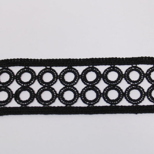 Galon - guipure noir - motif circulaire - photo 1/3 | So Tissus