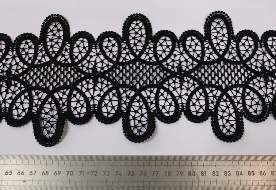 Galon - guipure noire - motif rosace
