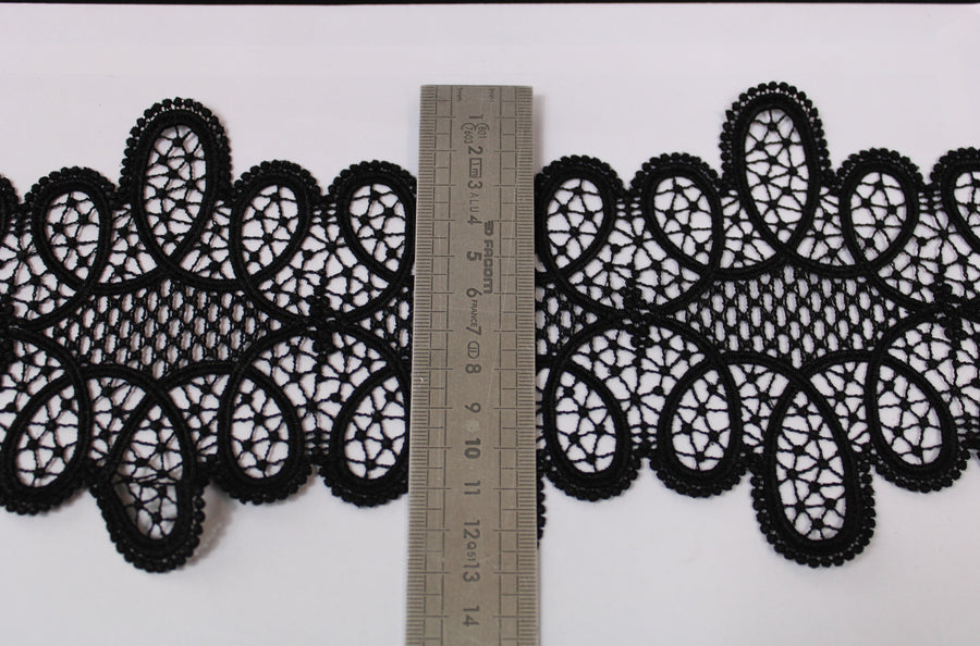 Galon - guipure noire - motif rosace