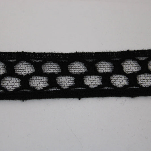 Galon - guipure noire - motif circulaire - photo 1/3 | So Tissus