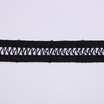 Galon - guipure noir - motif zig-zag