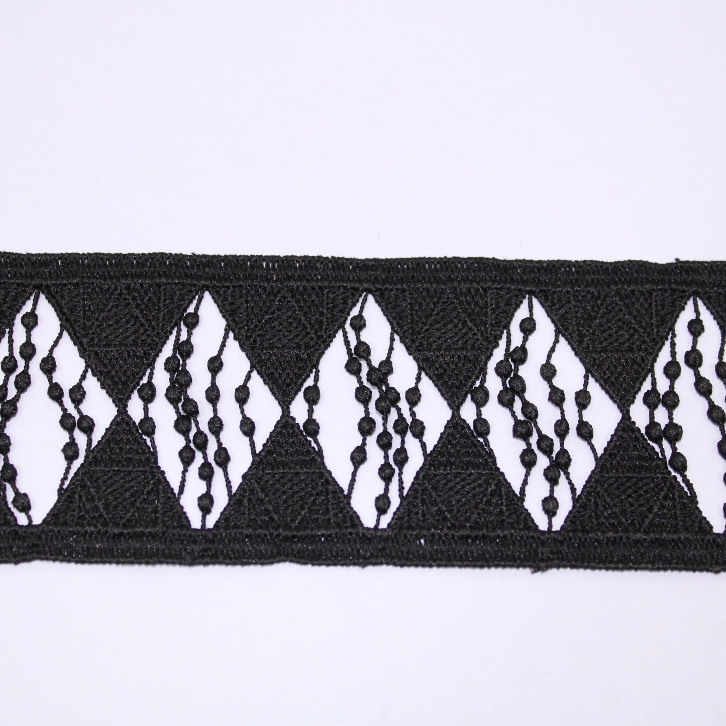 Galon - guipure noire - motif losange - photo 1/3 | So Tissus