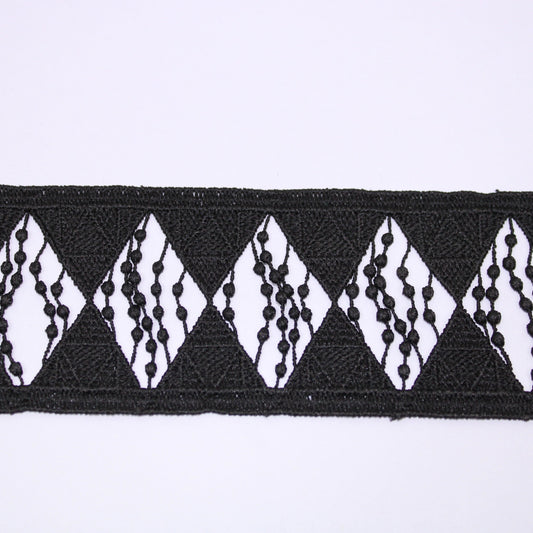Galon - guipure noire - motif losange - photo 1/3 | So Tissus