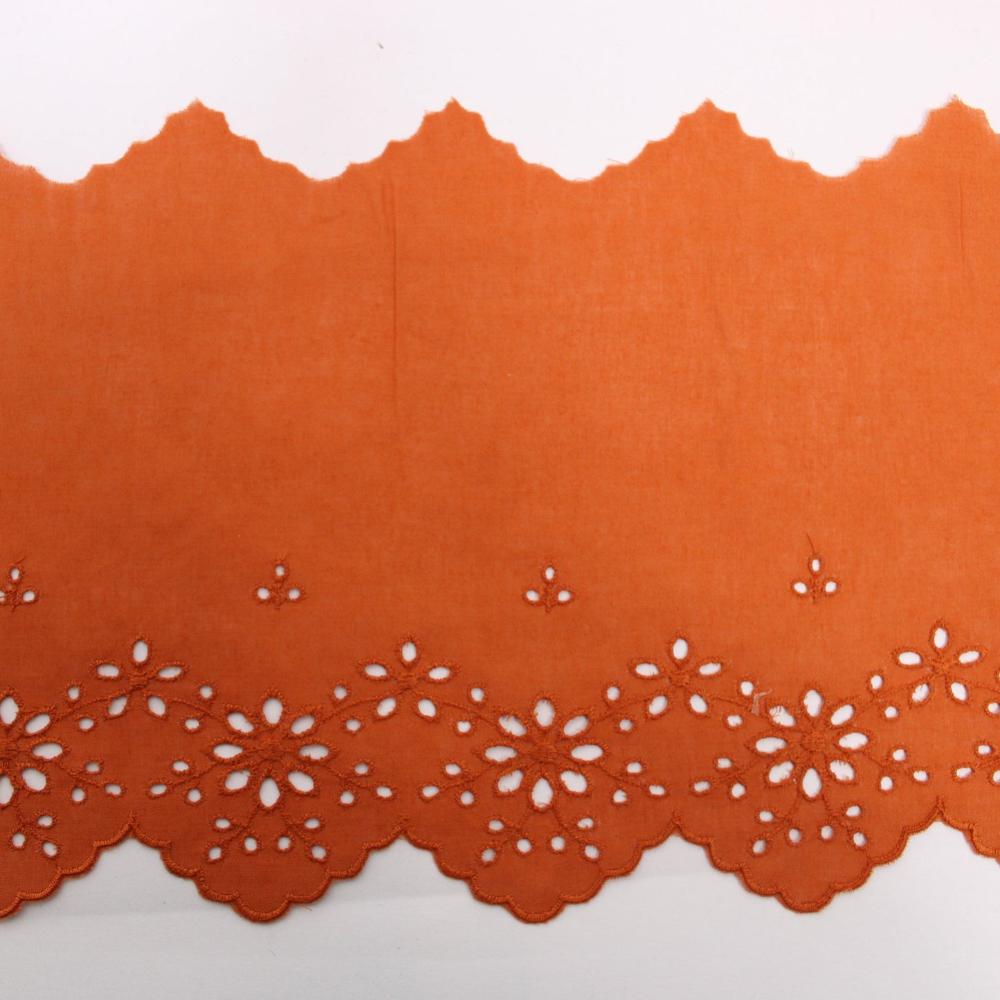 Galon - broderie anglaise rouille - motif fleuri - photo 1/3 | So Tissus