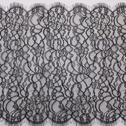 Galon - dentelle fleuri - noir - photo 1/3 | So Tissus