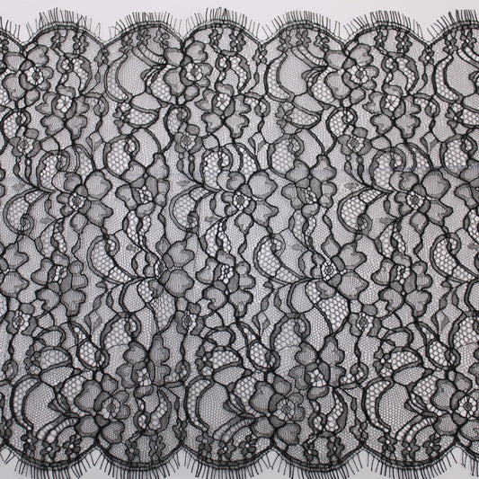 Galon - dentelle fleuri - noir - photo 1/3 | So Tissus