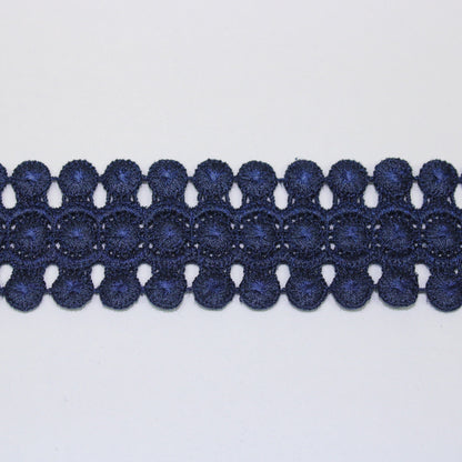 Galon - guipure bleu marine - motif circulaire - photo 1/3 | So Tissus