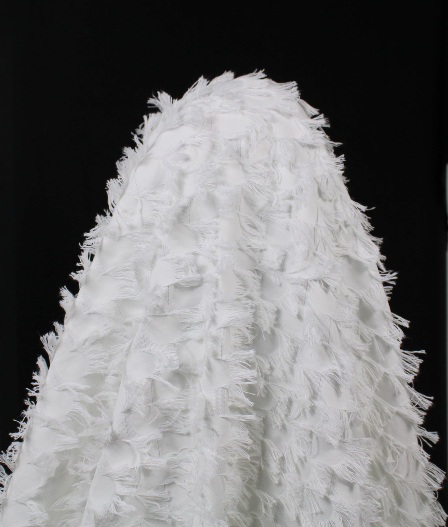Tissu coton frangé - motif circulaire - blanc - photo 3/5 | So Tissus