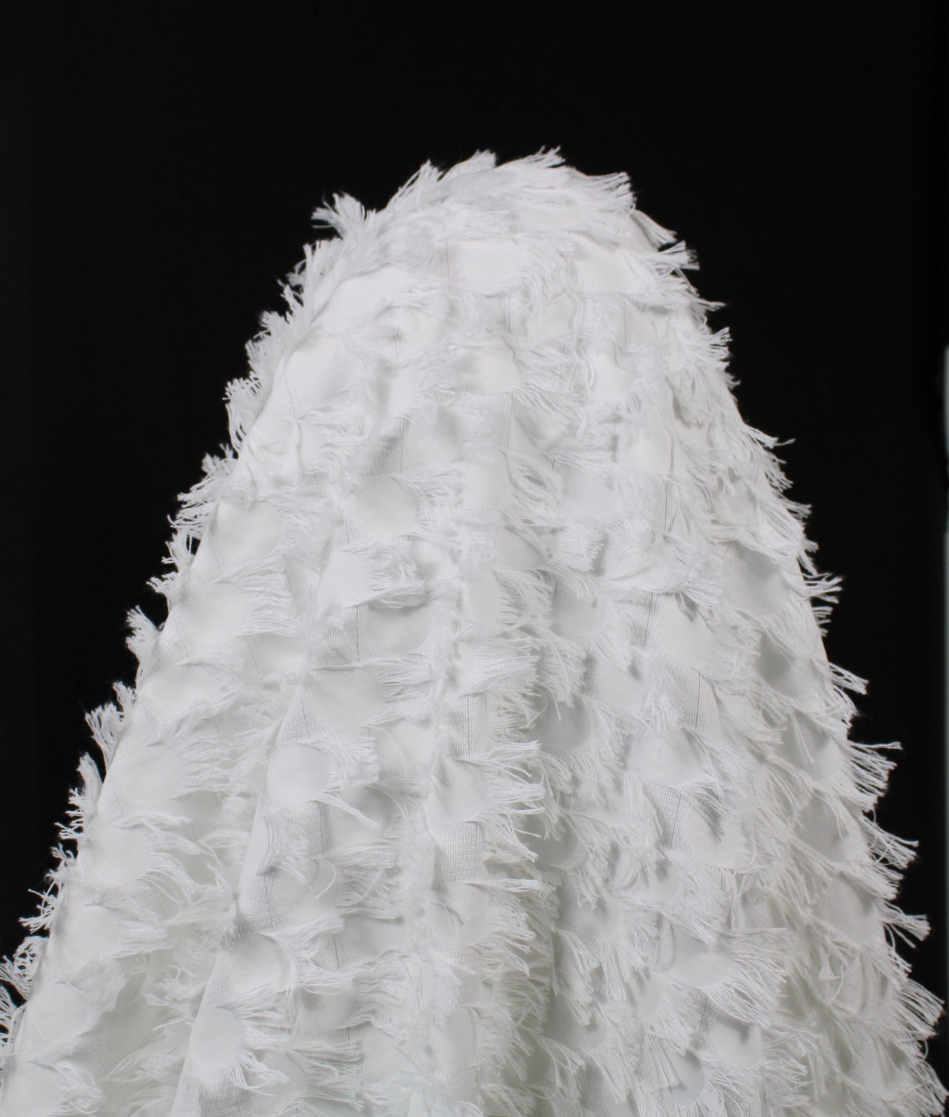 Tissu coton frangé - motif circulaire - blanc - photo 3/5 | So Tissus