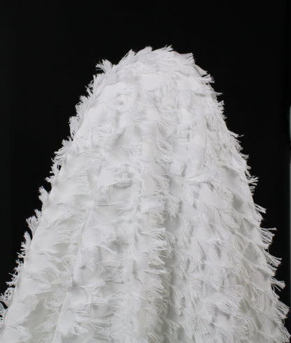 Tissu coton frangé - motif circulaire - blanc - photo 3/5 | So Tissus