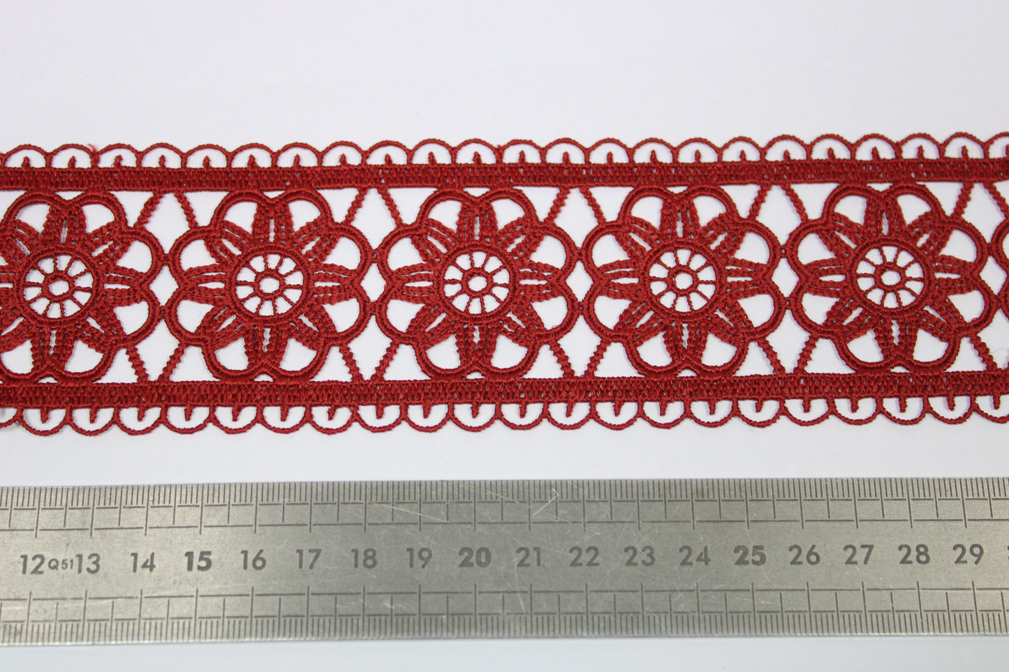 Galon - guipure rouille - motif fleuri - photo 2/3 | So Tissus