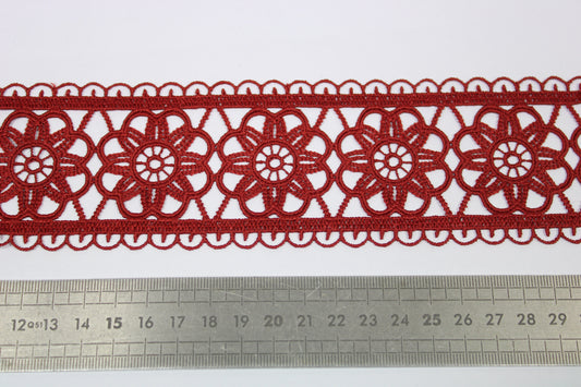 Galon - guipure rouille - motif fleuri - photo 2/3 | So Tissus