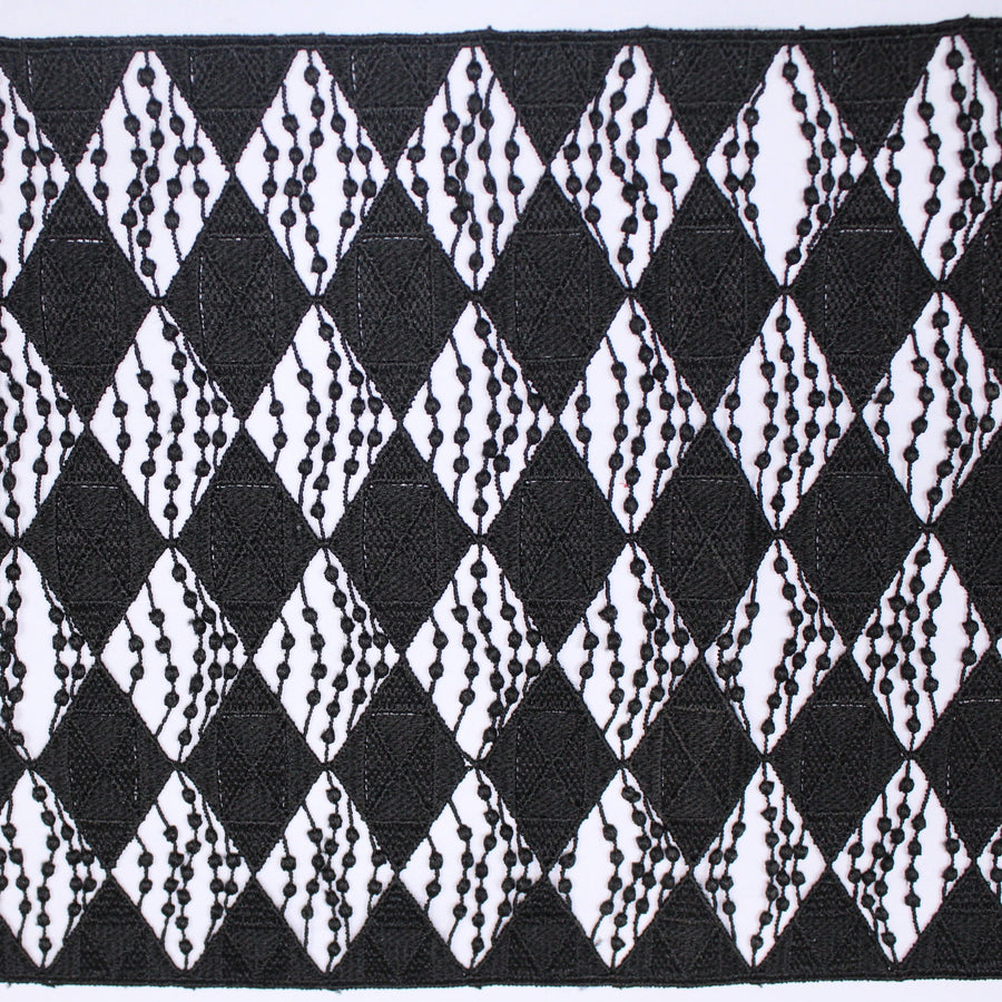 Galon - guipure noire - motif losange