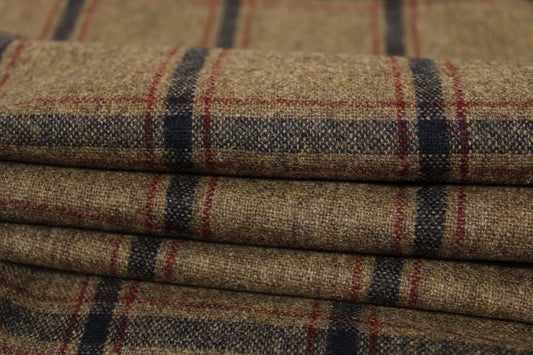 Tissu flanelle de laine - à carreaux - ton marron - photo 2/5 | So Tissus