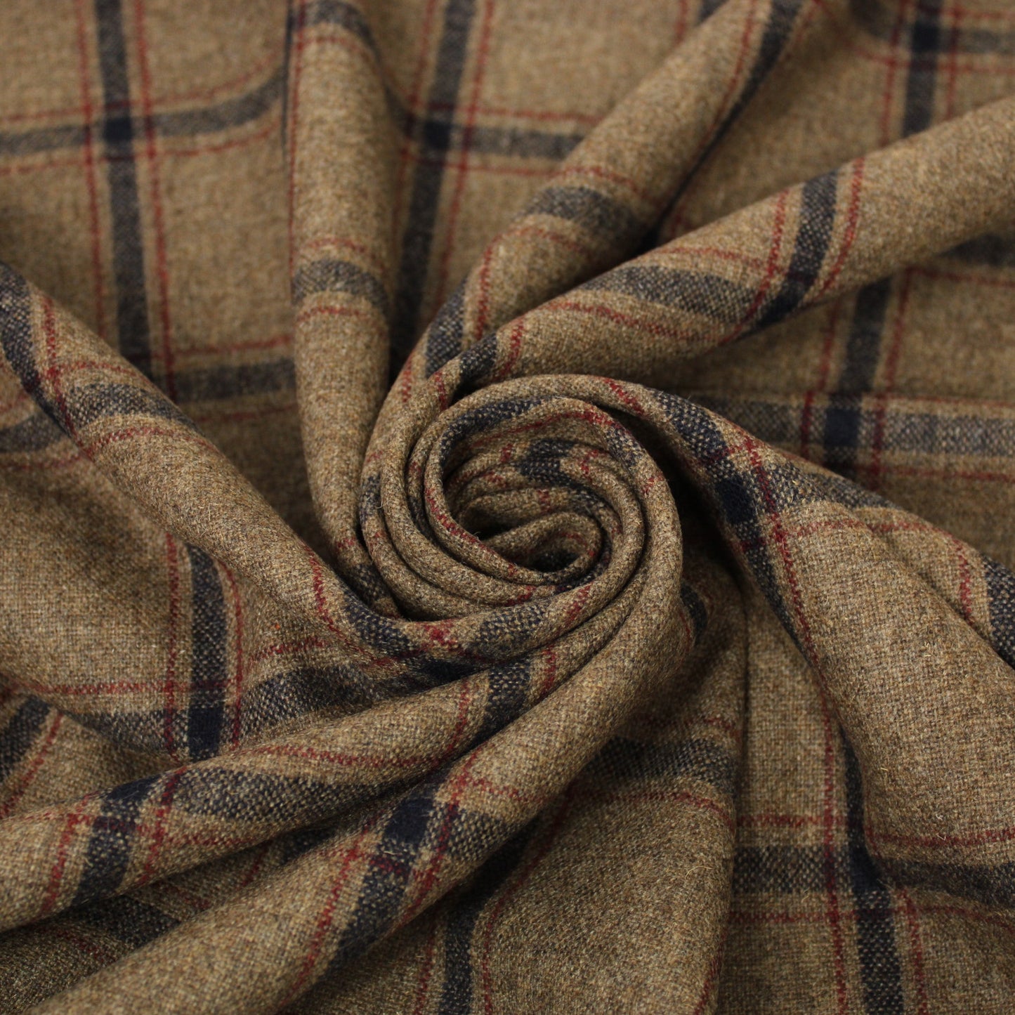 Tissu flanelle de laine - à carreaux - ton marron - photo 1/5 | So Tissus