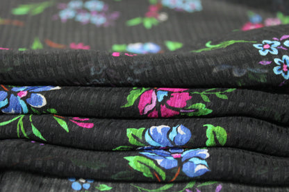 Tissu voile gaufré - imprimé fleuri - photo 2/6 | So Tissus
