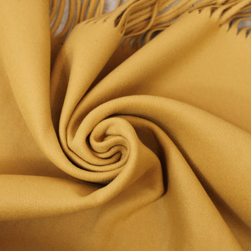 Tissu lainage à frange - beige