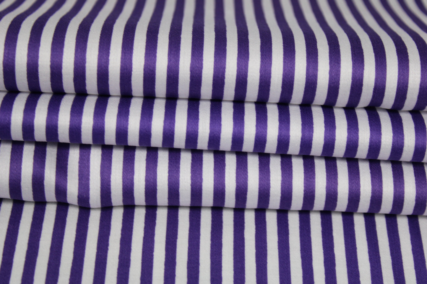 Tissu popeline coton - à rayures - blanc et violet - photo 2/5 | So Tissus