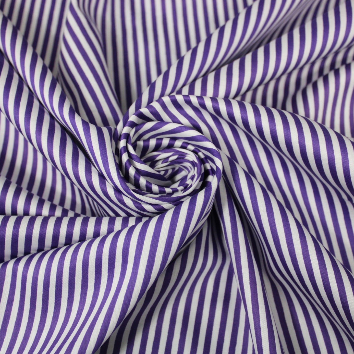 Tissu popeline coton - à rayures - blanc et violet - photo 1/5 | So Tissus