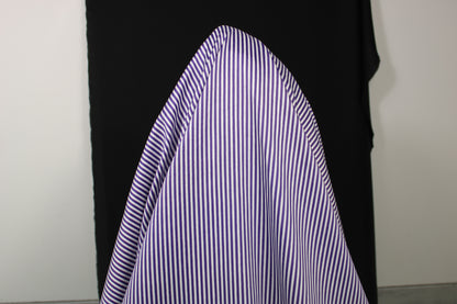 Tissu popeline coton - à rayures - blanc et violet - photo 3/5 | So Tissus