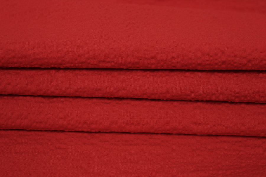 Tissu crêpon coton viscose - rouge