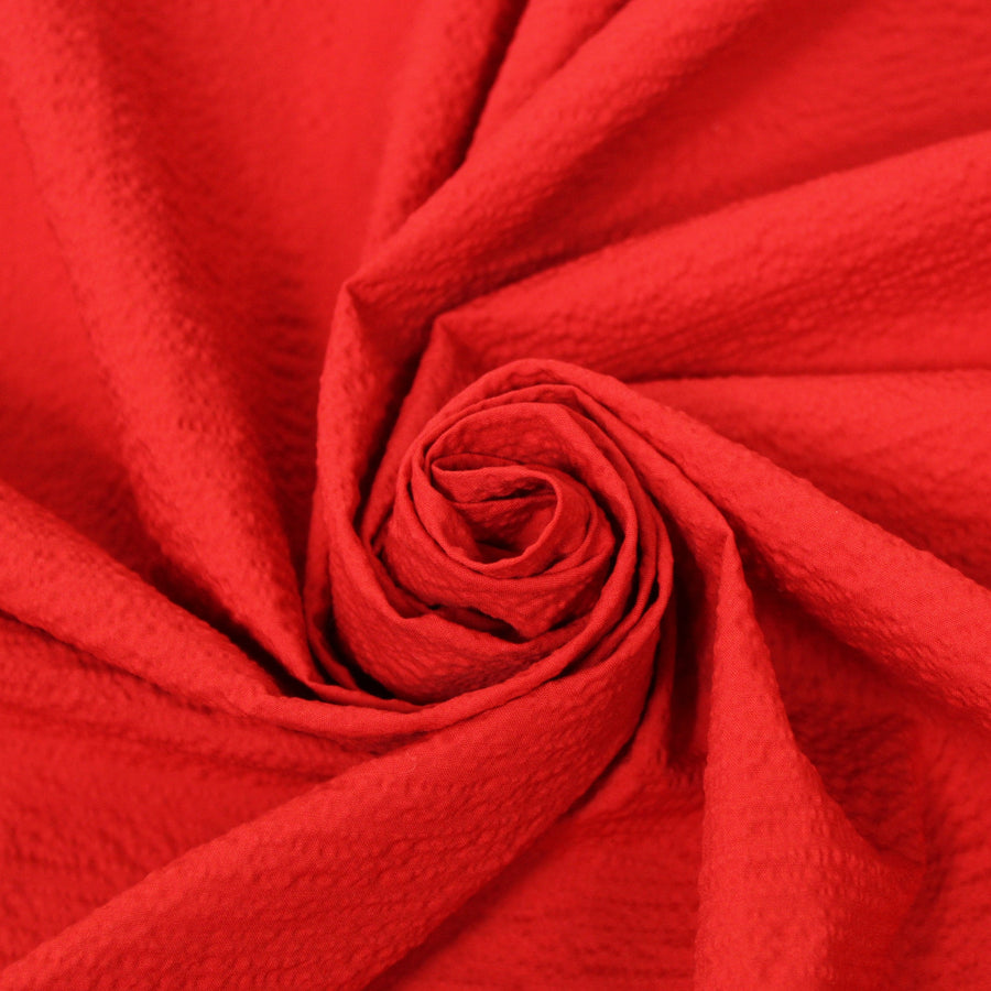 Tissu crêpon coton viscose - rouge