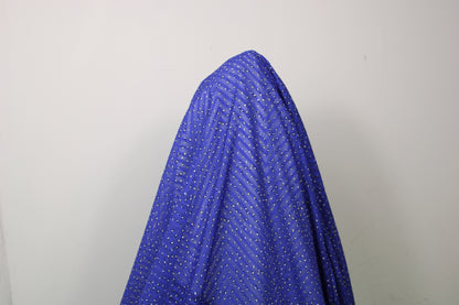 Tissu mousseline - imprimé moucheté et chevron - ton bleu nuit - photo 5/5 | So Tissus