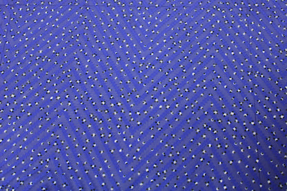 Tissu mousseline - imprimé moucheté et chevron - ton bleu nuit - photo 4/5 | So Tissus