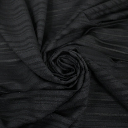 Tissu maille dévorée - à rayures - noir - photo 1/4 | So Tissus