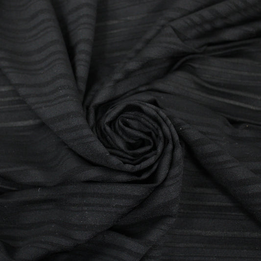 Tissu maille dévorée - à rayures - noir - photo 1/4 | So Tissus
