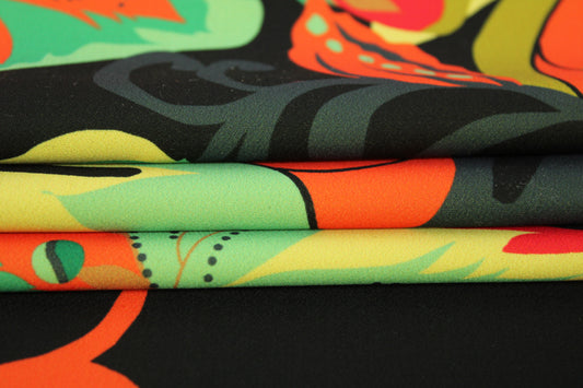 Tissu crêpe japonais - imprimé fleurs abstraites - photo 2/5 | So Tissus